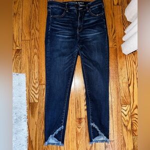 American Eagle Super Hi-Rise Jegging Crop Jeans with ankle detailing